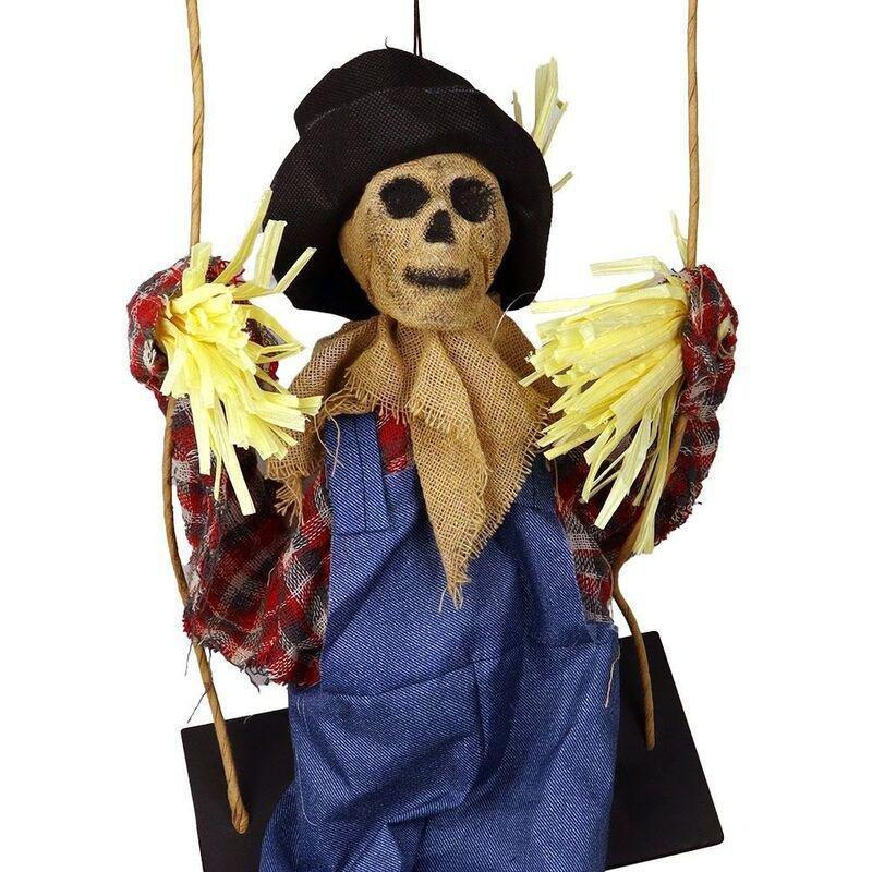 Mad Toys Creepy Swinging Scarecrow with Ligh-Up Sound Eyes And Sound, , large image number 1