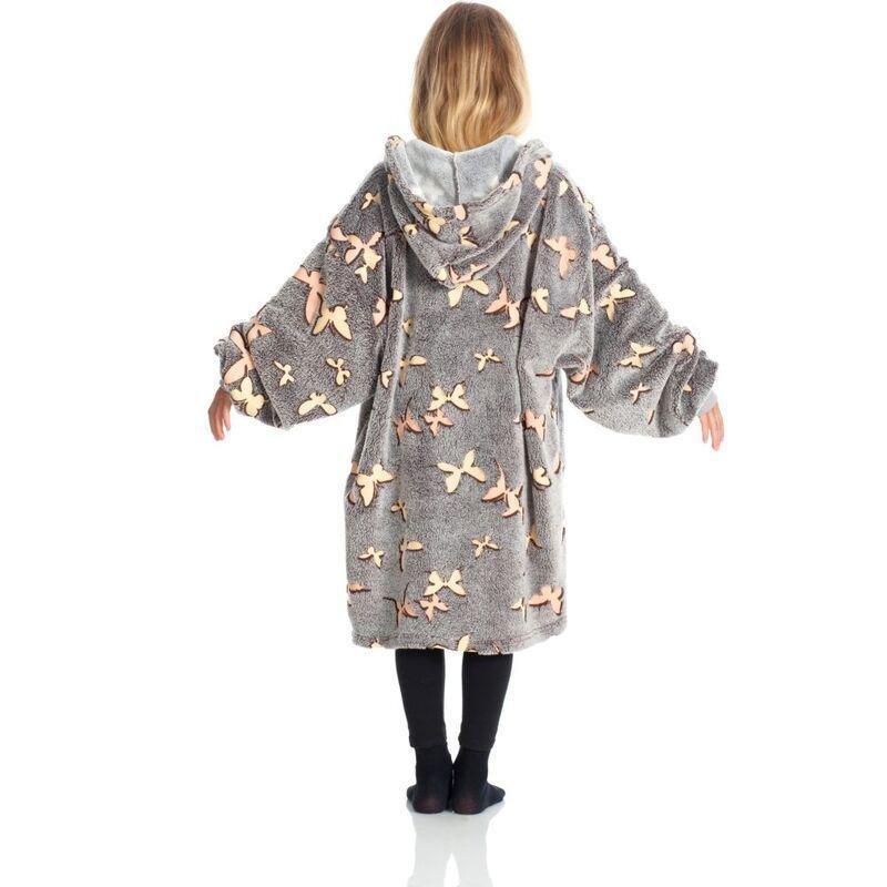 Kanguru Hoodie Wearable Blanket Kids Kangurone Glow Butterflies, , large image number 1