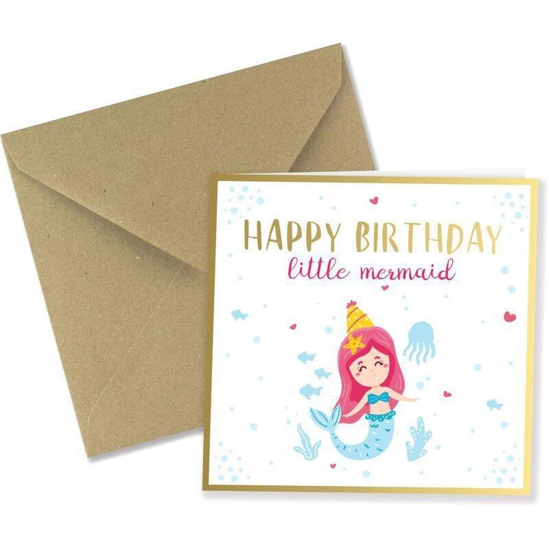 Share The Love Happy Birthday, Little Mermaid - Birthday Greeting Card (15 x 15 Cm), , medium
