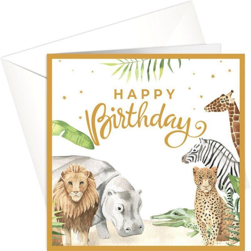 Share The Love Happy Birthday, Animal Theme Kids Birthday Greeting Card (15 x 15 Cm), , large image number 0