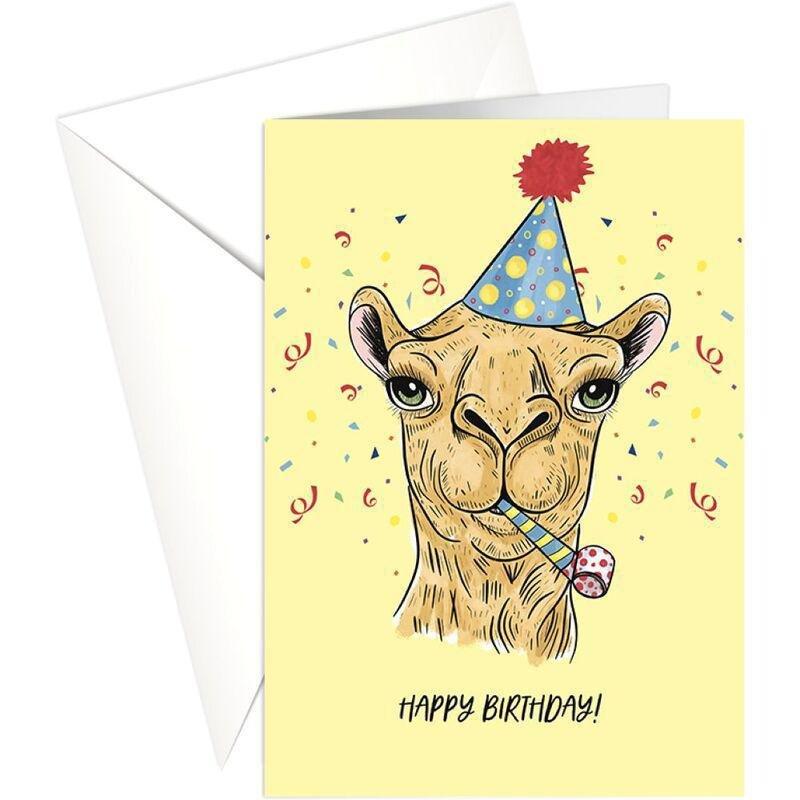 Share The Love Happy Birthday - Party Camel Yellow (18 x 13 Cm), , medium