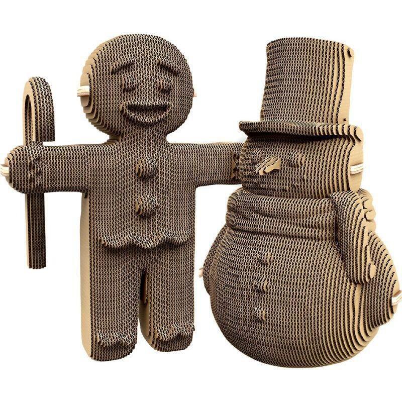 Cartonic 3D Gingerbread Man & Snowman Puzzle (118 & 82 Pieces), , large image number 0