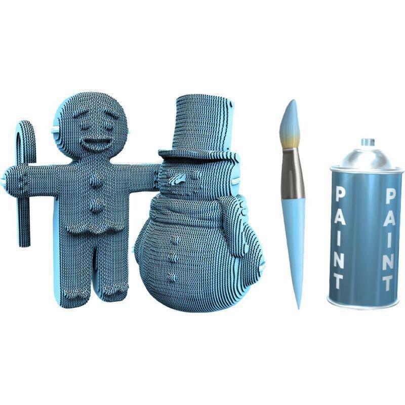 Cartonic 3D Gingerbread Man & Snowman Puzzle (118 & 82 Pieces), , large image number 1