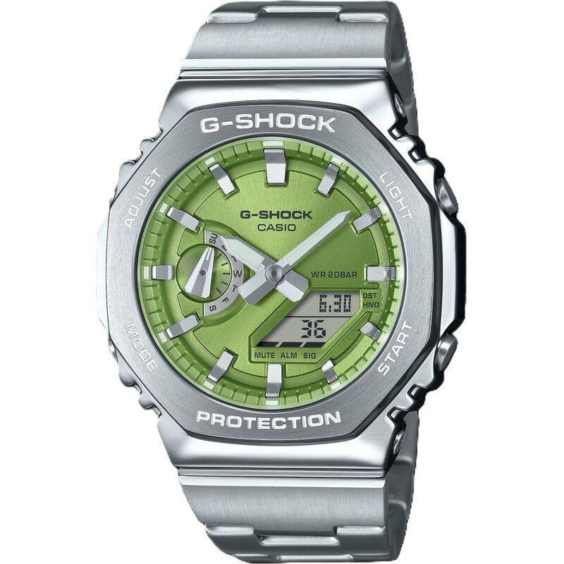 Casio GM-2110D-3ADR G-Shock Men's Analog/Digital Stainless Steel Watch - Silver, , medium