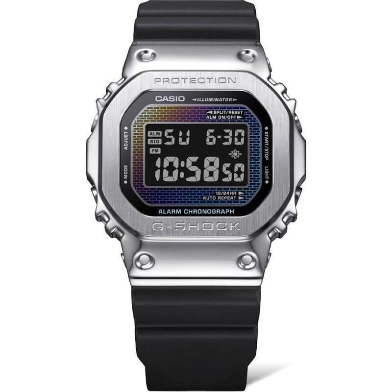 Casio GM-5600RW-1DR G-Shock Men's Digital Resin Watch - Black / Silver, , medium