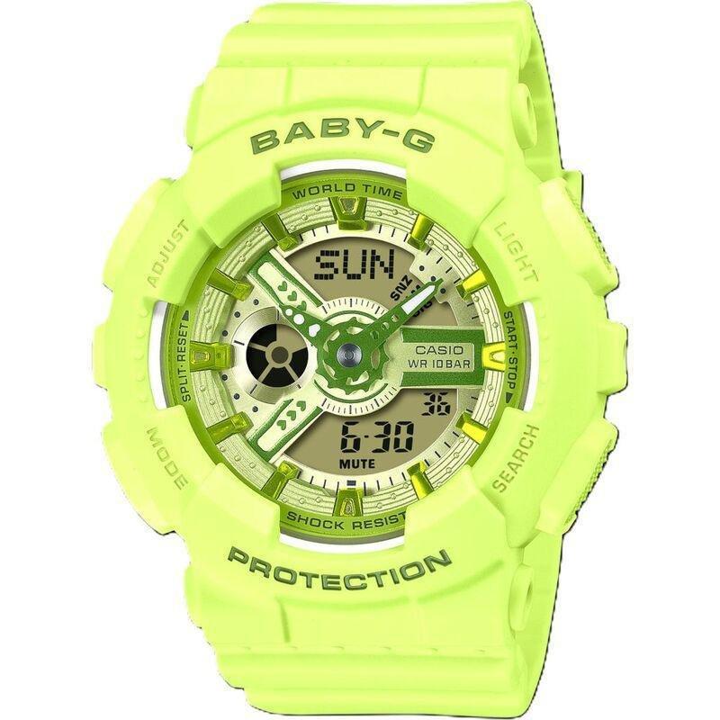 Casio BA-110YK-3ADR Baby-G Women's Analog/Digital Resin Watch - Green, , medium