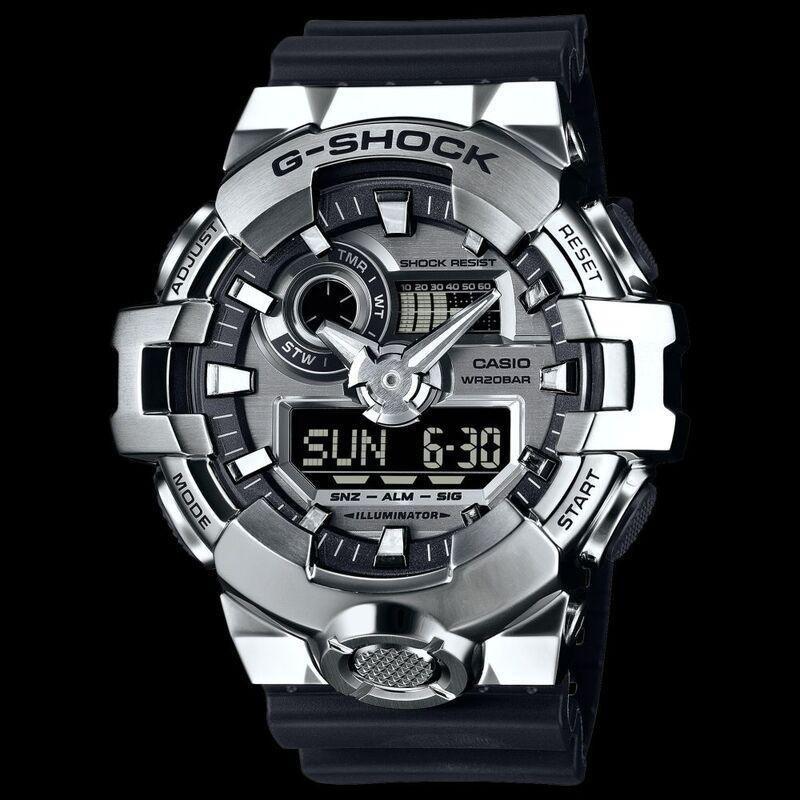 Casio GM-700-1ADR G-Shock Men's Analog/Digital Resin Watch - Black / Silver, , large image number 1