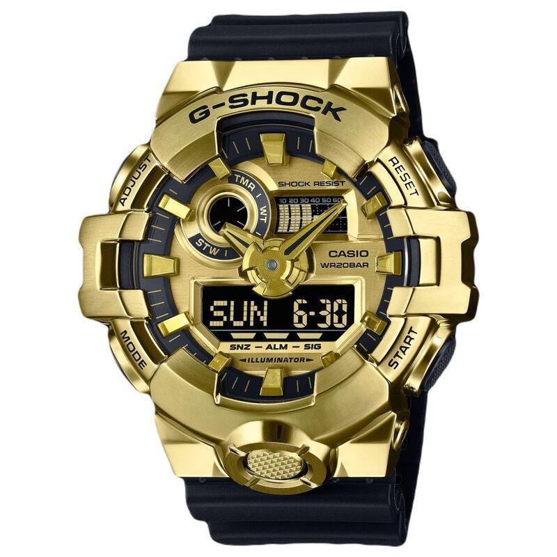 Casio GM-700G-9ADR G-Shock Men's Analog/Digital Resin Watch - Black / Gold, , medium