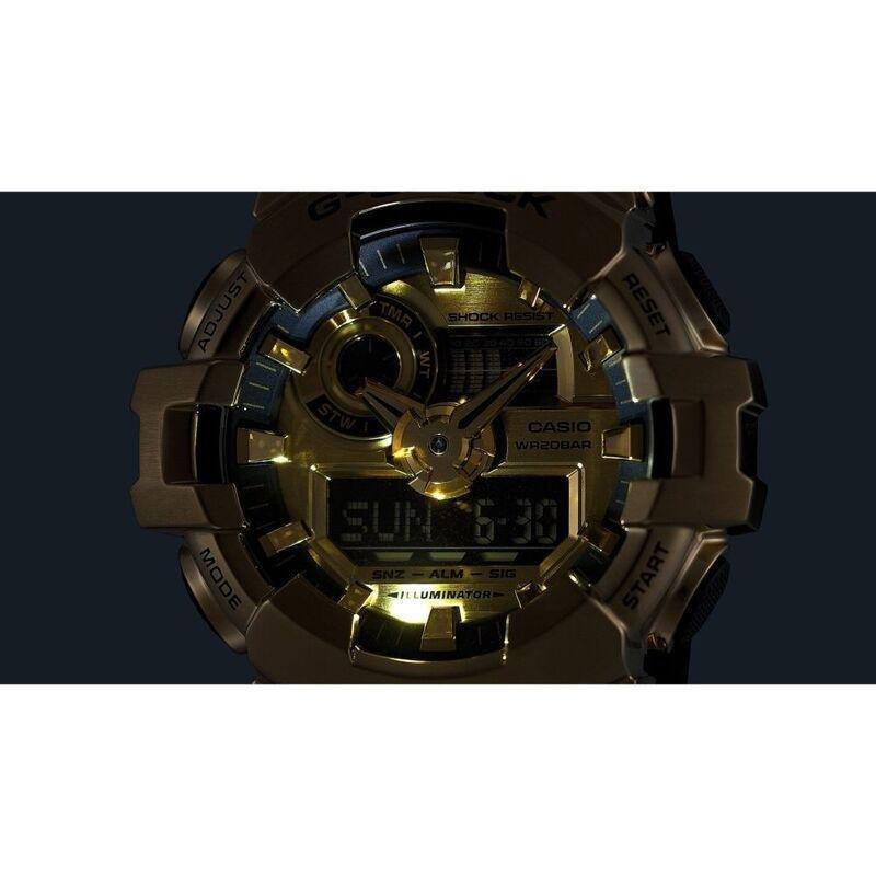 Casio GM-700G-9ADR G-Shock Men's Analog/Digital Resin Watch - Black / Gold, , large image number 3