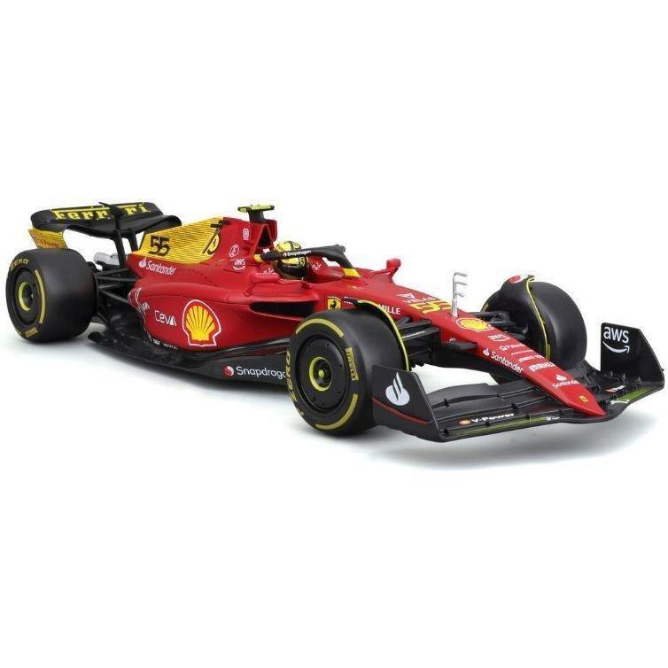 Bburago Formula Racing Carlos Sainz Jr. #55 with Ferrari F1-75 Giallo Modena 4th Place In Italin Grand Prix F1 2022 Die-Cast Model Car 1:18 Scale, , large image number 3