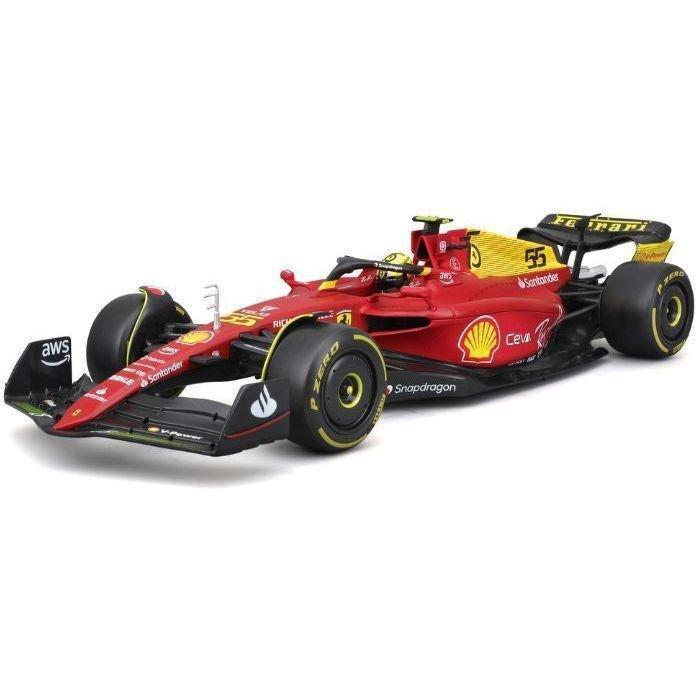 Bburago Formula Racing Carlos Sainz Jr. #55 with Ferrari F1-75 Giallo Modena 4th Place In Italin Grand Prix F1 2022 Die-Cast Model Car 1:18 Scale, , large image number 8