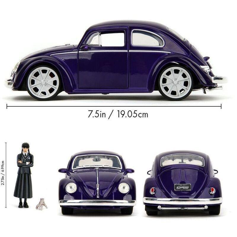 Jada Toys Wednesday Wednesday Addams (Uniform) & Volkswagen Beetle Diecast Model Car 1.24 Scale, , large image number 0