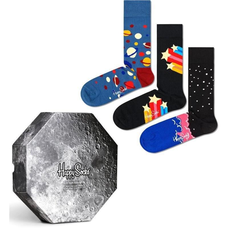 Happy Socks Outer Space Gift Set Unisex Adult Crew Socks (3 Pack) (Size 41-46 EU), , large image number 0