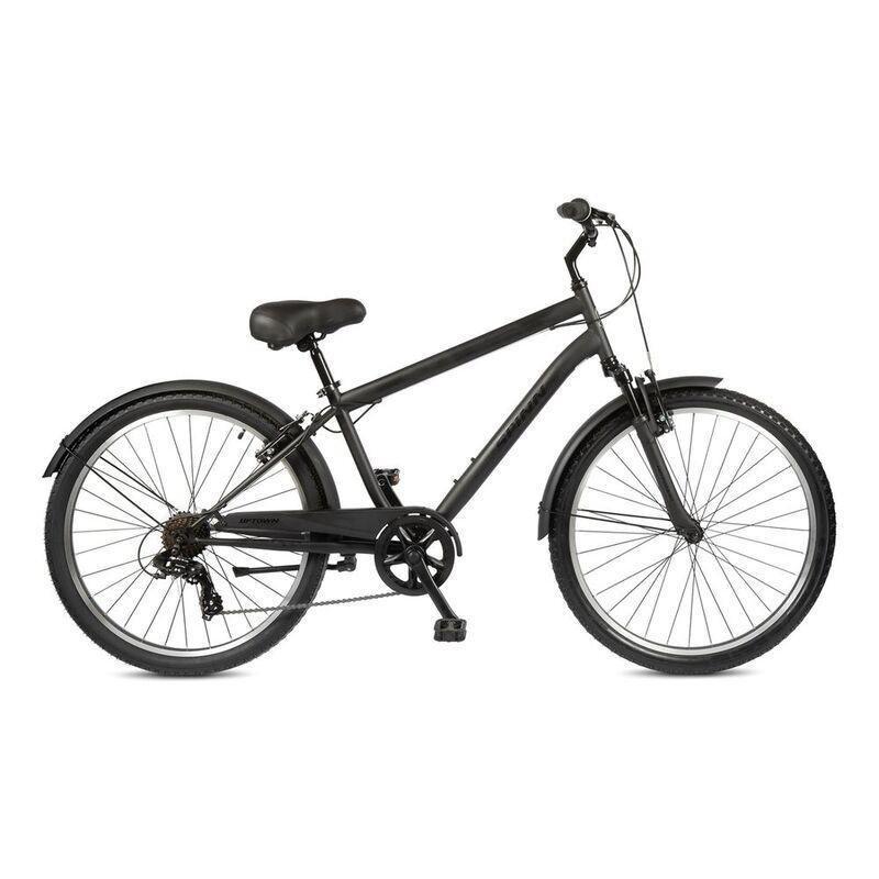 Spinn Uptown 7D Step Over Matte Black Men's Bike, , large image number 0