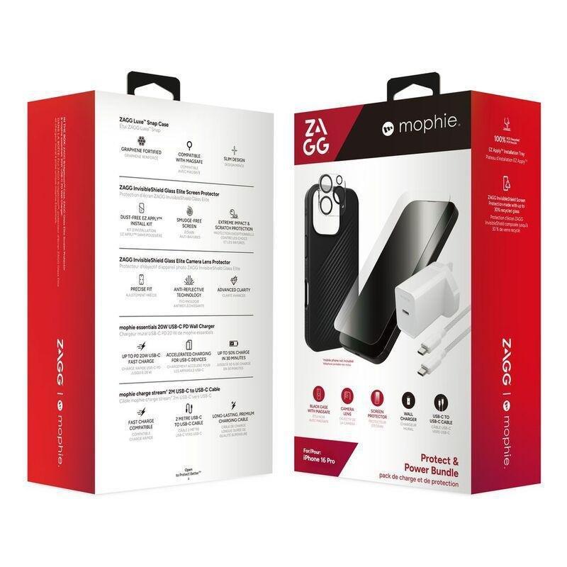 Zagg Luxesnap/ Glass Elite/IS Glass Elite Camera/ Cable & Power Bundle for iPhone 16 Plus, , large image number 1