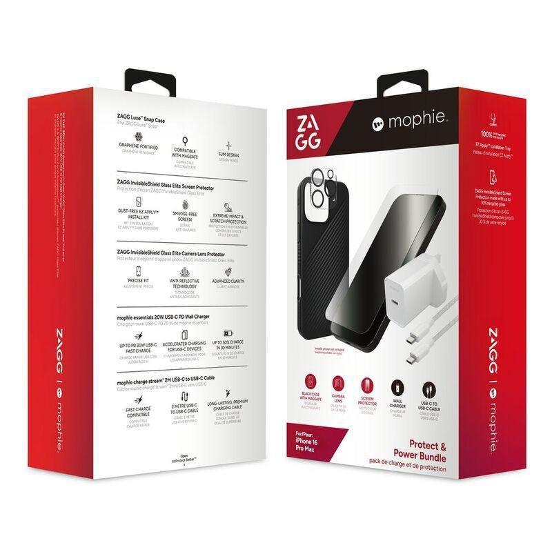 Zagg Luxesnap/ Glass Elite/IS Glass Elite Camera/ Cable & Power Bundle for iPhone 16 Pro Max, , large image number 0