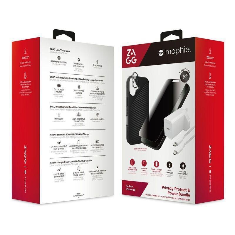 Zagg Luxesnap/ IS Privacy/ Glass Elite Camera/ Cable & Power Bundle for iPhone 16, , large image number 0