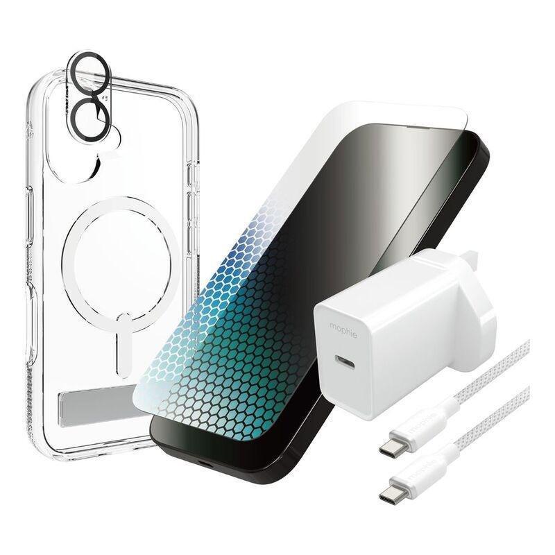 Zagg Crystal Palace Litesnap/ Glass Eliteprivacy/ Glasselite Anti Glare Camera/ Cable & Power Bundle for iPhone 16 Pro Max, , medium