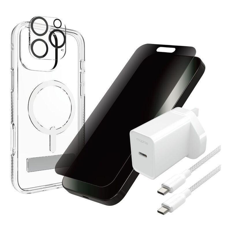 Zagg Crystal Palace Litesnapks/ Glass Eliteprivacy/Glass Elite Anti Glare Camera/ Cable & Power Bundle for iPhone 16 Pro Max, , large image number 0