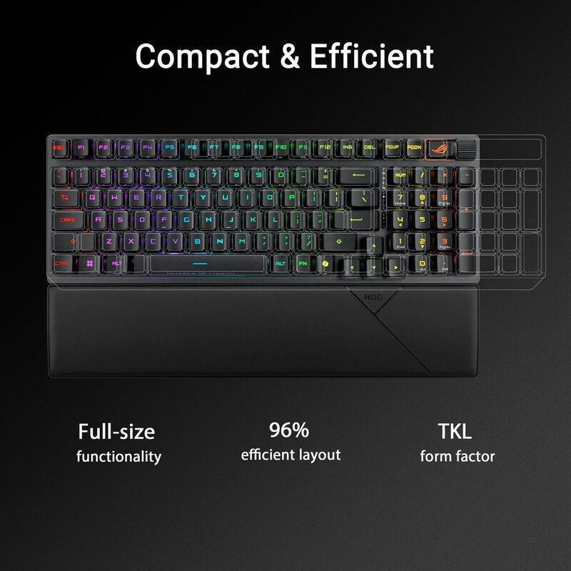 ASUS X902 Scope II 96 RX Wireless ABS Keycaps Gaming Keyboard - RX Blue Switch - Black (Arabic Layout), , large image number 1