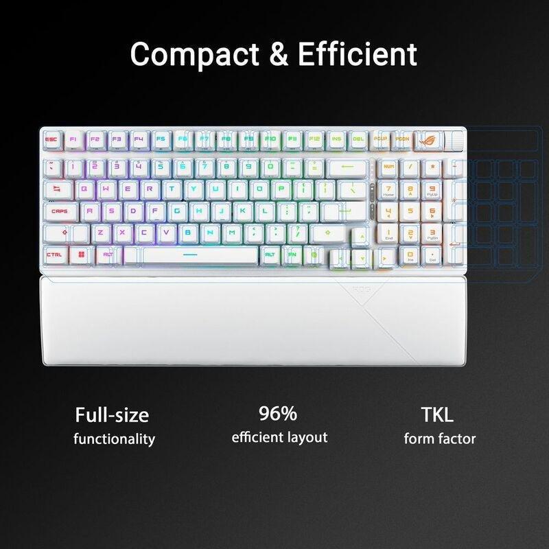 ASUS X902 Scope II 96 RX Wireless ABS Keycaps Gaming Keyboard - White (Arabic Layout), , large image number 1