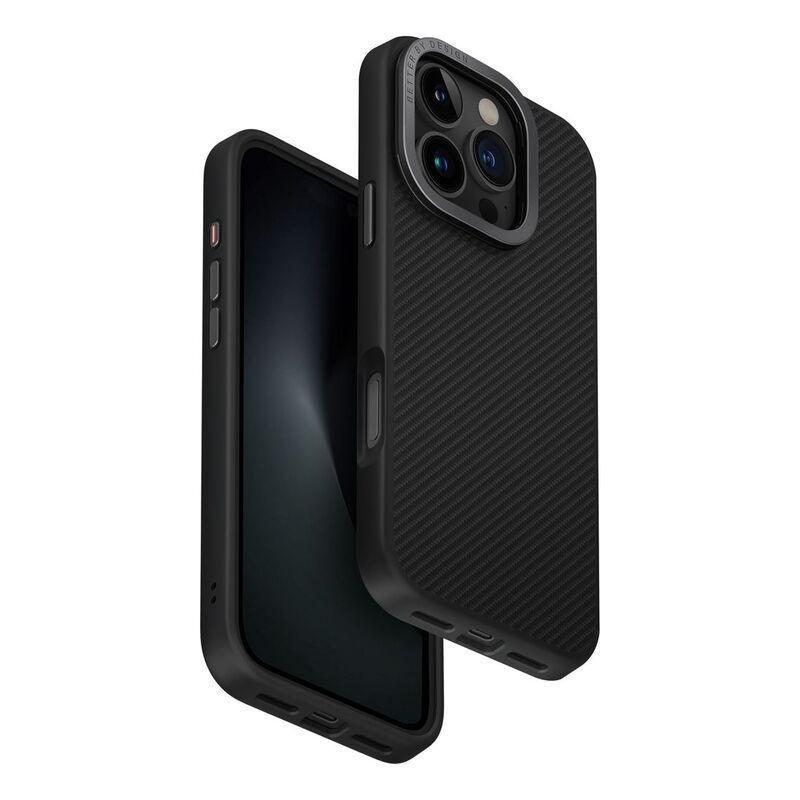 UNIQ Hybrid iPhone 16 Pro (2024) Case 6.3 Magclick Charging Keva Max With Camera Stand - Carbon (Black), , medium