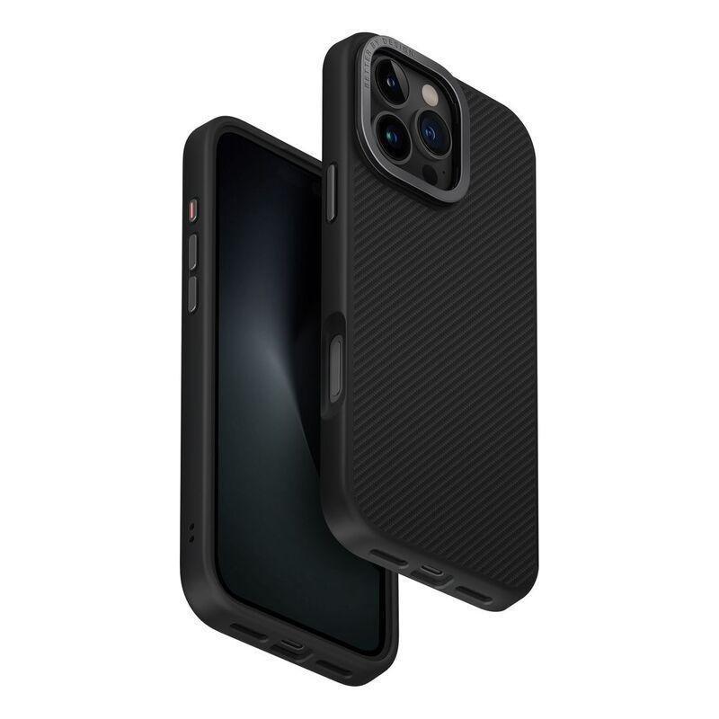 UNIQ Hybrid iPhone 16 Pro Max (2024) Case 6.9 Magclick Charging Keva Max With Camera Stand - Carbon (Black), , medium