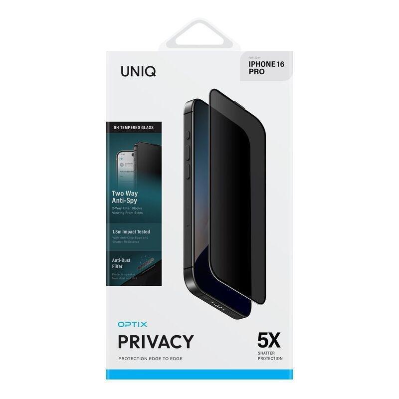 UNIQ Optix Privacy iPhone 16 Pro (2024) 6.3 Glass Screen Protector - Privacy, , medium