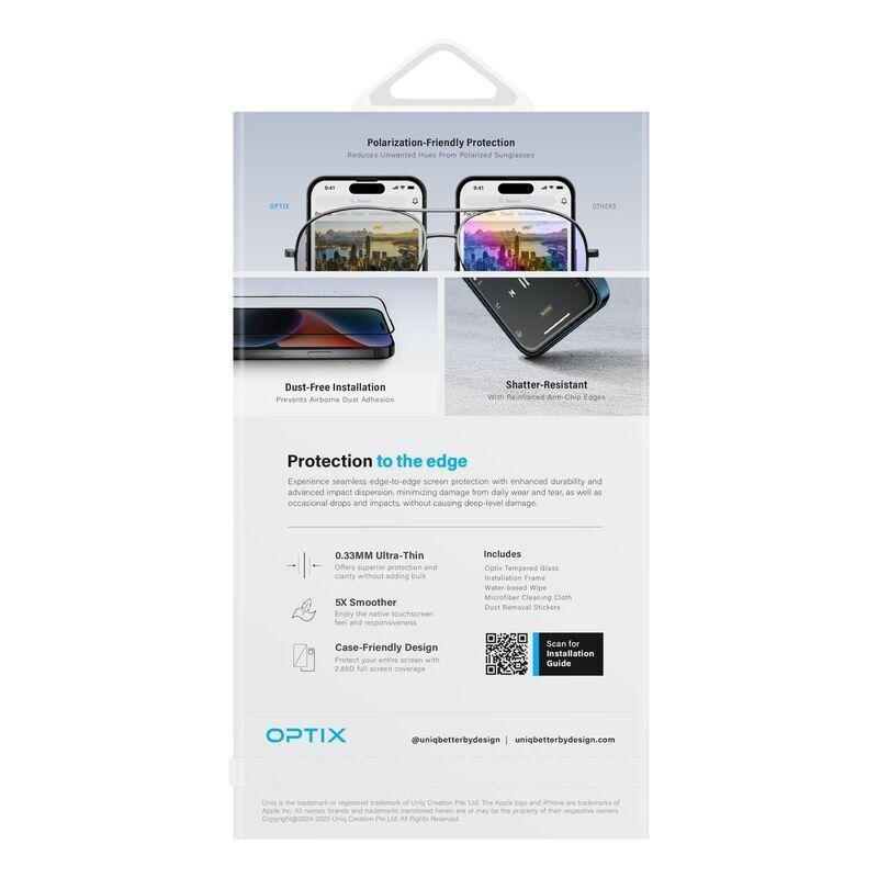 UNIQ Optix Anti-Reflective iPhone 16 Pro Max (2024) 6.9 Glass Screen Protector - Anti-Reflective, , large image number 0