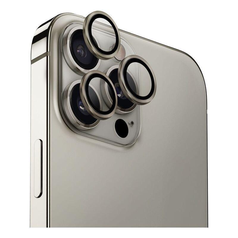 UNIQ Optix iPhone 16 Pro/Pro Max (2024) 6.3/6.9 Aluminium Camera Lens Protector - Titanium (Grey), , medium