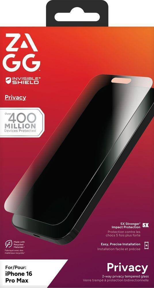 Zagg Invisibleshield Glass Elite Privacy 360 Screen Protector for Apple iPhone 16 Pro, , large image number 5