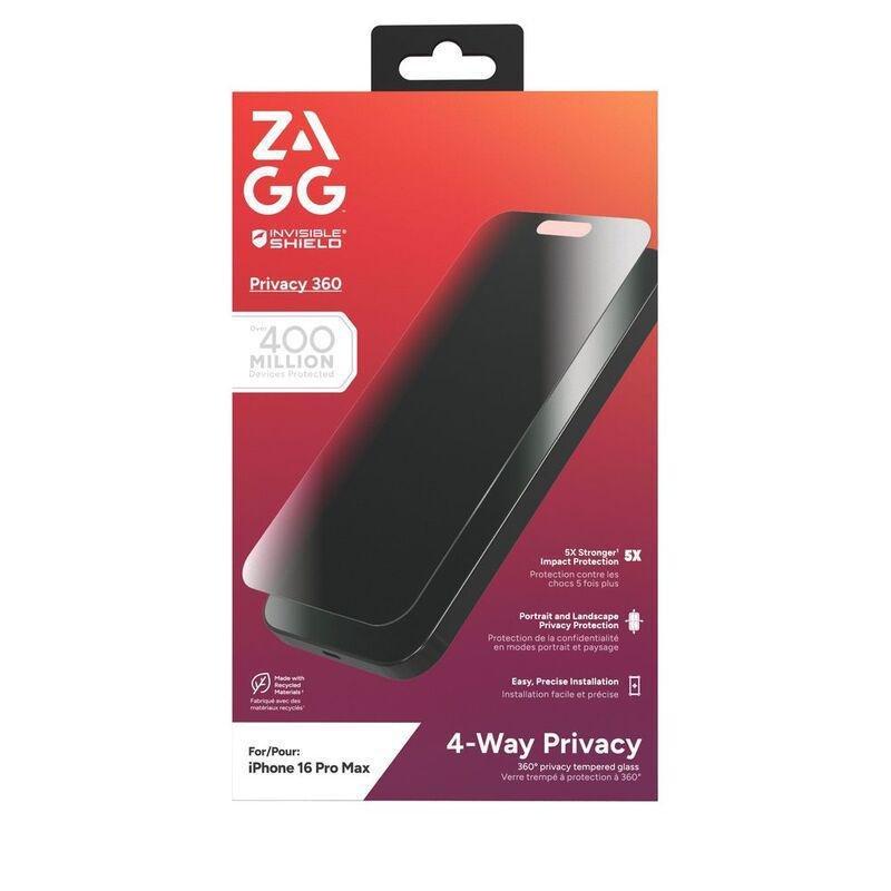 Zagg Invisibleshield Glass Elite Privacy 360 Screen Protector for Apple iPhone 16 Pro Max, , large image number 4