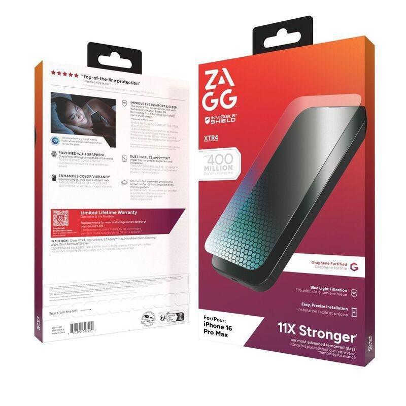 Zagg Invisibleshield Glass Xtr4 Screen Protector for Apple iPhone 16 Pro Max, , large image number 1