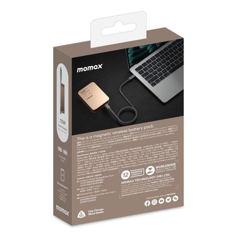 Momax Q.Mag X2 20000Mah Gen2 Magsafe Wireless Power Bank - Rose Gold, , large image number 5