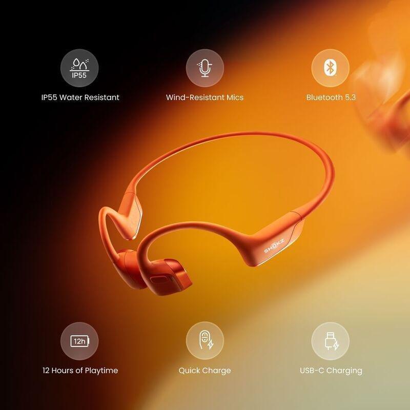Shokz Openrun Pro 2 Wireless Open-Ear Bone Conduction Earphones - Orange, , large image number 3