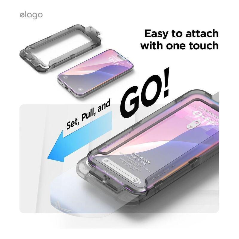 Elago Tempered Glass Screen Protector Compatible for iPhone 16 Pro (With Easy Installation Tray), , large image number 5