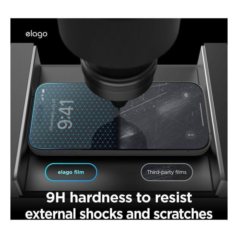 Elago Tempered Glass Screen Protector Compatible for iPhone 16 Pro (With Easy Installation Tray), , large image number 7