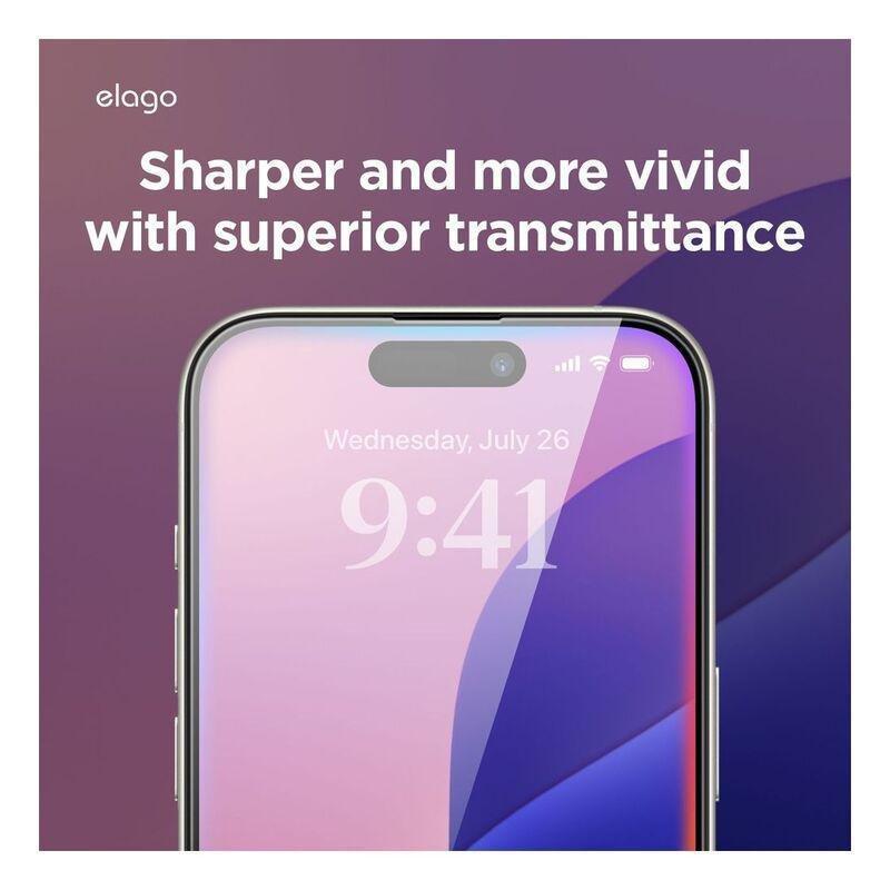 Elago Tempered Glass Screen Protector Compatible for iPhone 16 Pro (With Easy Installation Tray), , large image number 9