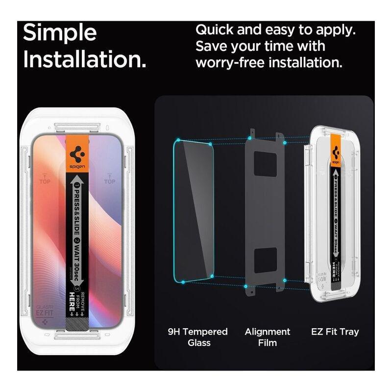 Spigen iPhone 16 Pro Glas.tR EZ Fit HD Screen Protector, , large image number 6