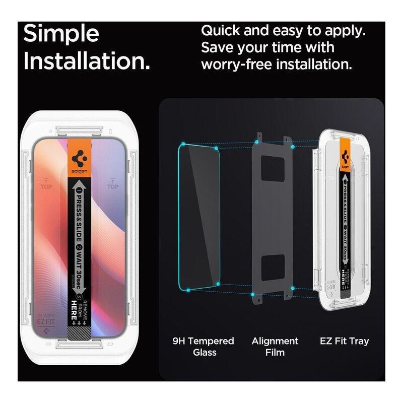 Spigen iPhone 16 Pro Glas.tR EZ Fit HD Privacy Screen Protector, , large image number 6