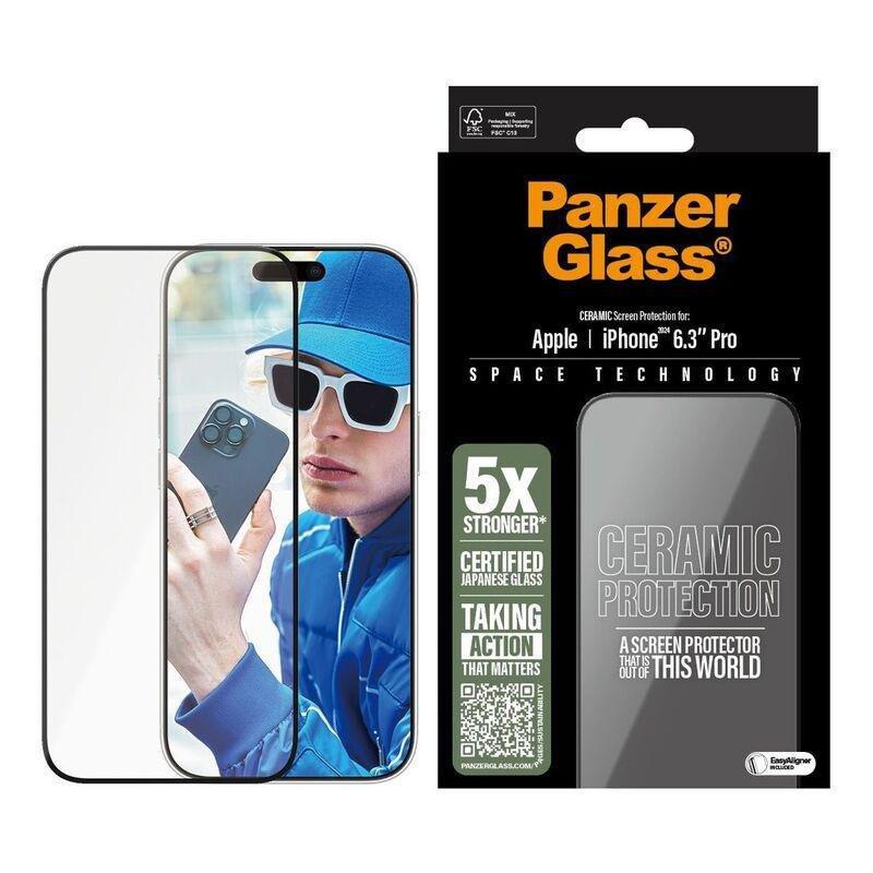 Panzer Glass iPhone 16 Pro Screen Protector - Ultra Wide Fit - Ceramic, , large image number 2
