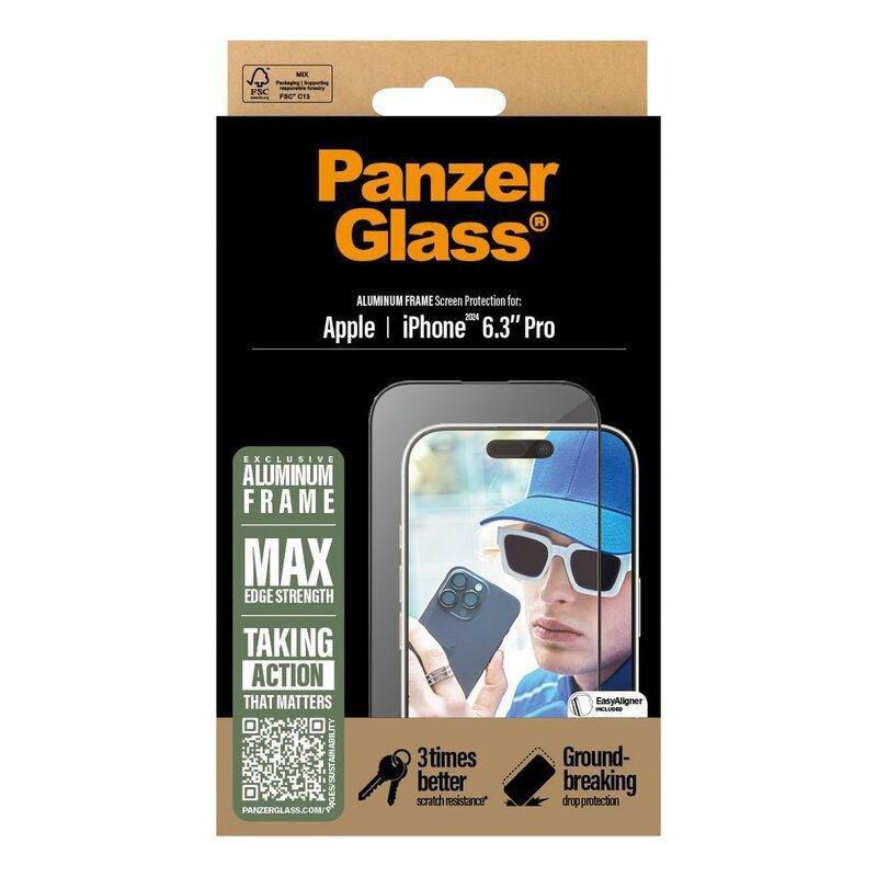 Panzer Glass iPhone 16 Pro Screen Protector - Ultra Wide Fit - Aluminum Frame, , large image number 3