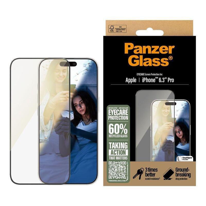 Panzer Glass iPhone 16 Pro Screen Protector - Ultra Wide Fit - Eyecare, , large image number 1