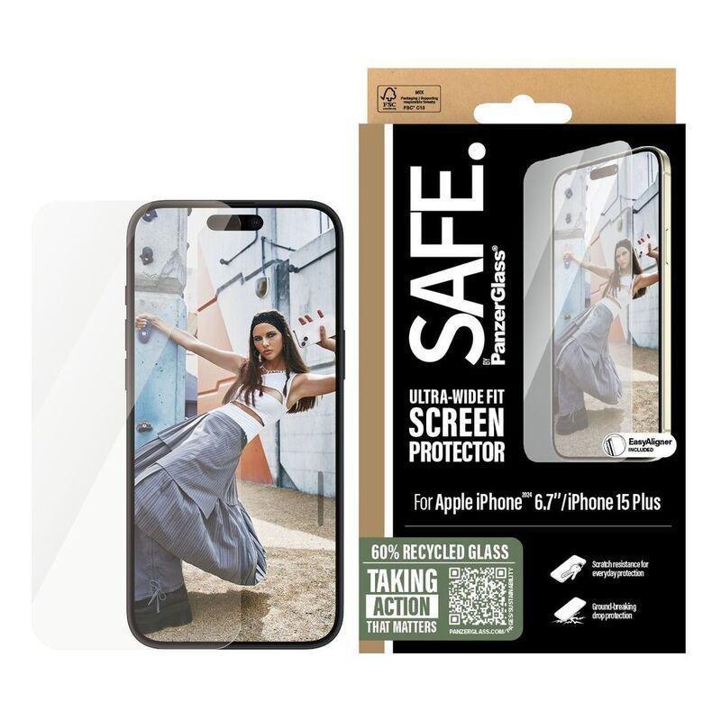 Panzer Glass Safe iPhone 16 Plus Screen Protectors - Ultra Wide Fit - Clear, , large image number 2