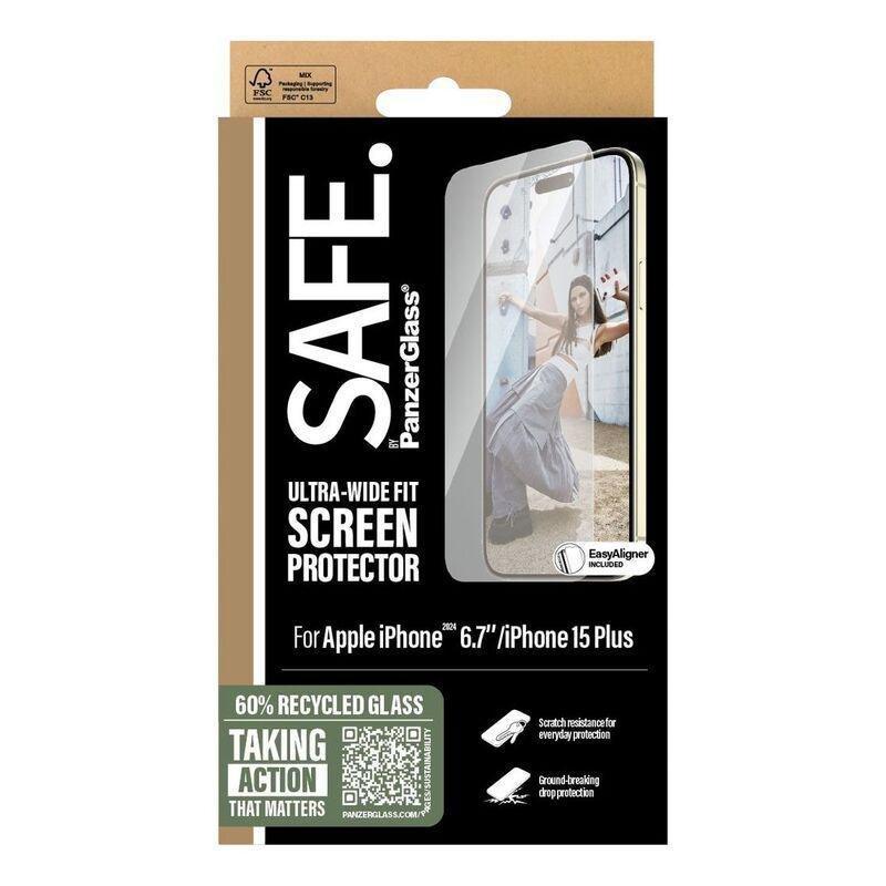Panzer Glass Safe iPhone 16 Plus Screen Protectors - Ultra Wide Fit - Clear, , large image number 3