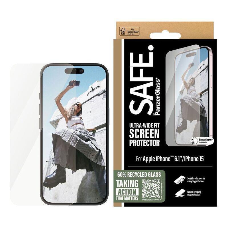 Panzer Glass Safe iPhone 16 Screen Protectors - Ultra Wide Fit - Clear, , large image number 2