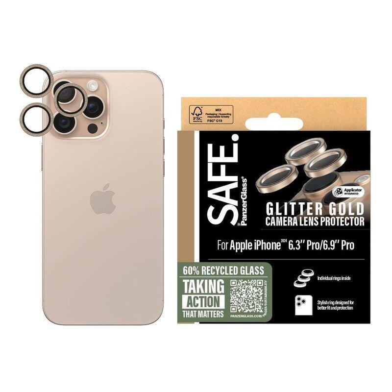 Panzer Glass Safe iPhone 16 Pro/Pro Max - Camera Lens - Glitter Gold, , large image number 2