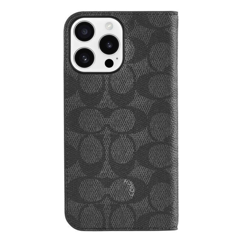 Coach iPhone 16 Pro Max Wallet Folio Case - Signature Charcoal, , large image number 2