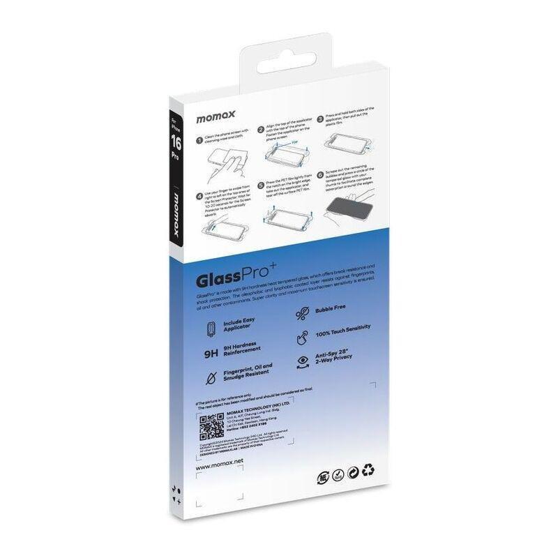Momax iPhone 16 Profully Covered Hd Privacy Glass, , large image number 2
