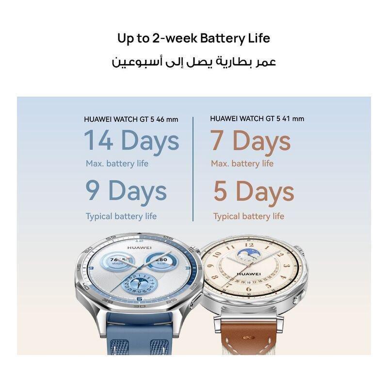Huawei Watch GT 5 46mm Smartwatch Silver - Blue Woven Strap, , large image number 7